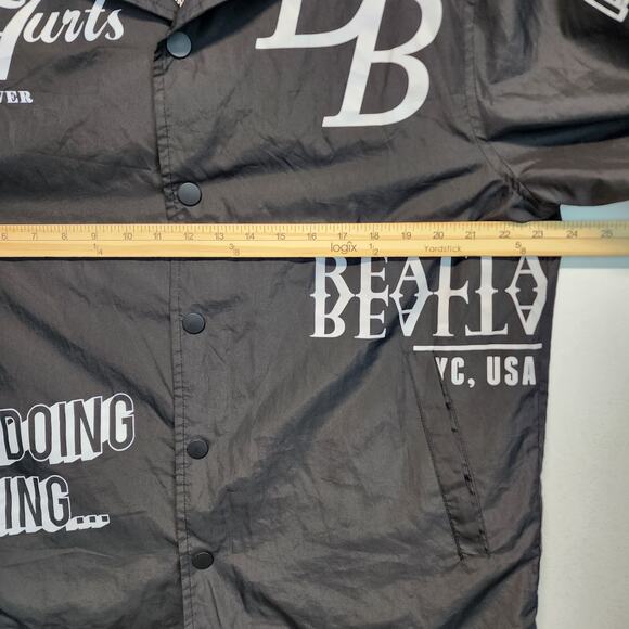 H&M Life Hurts Since 4ever Graphic Windbreaker Jacket Size M Urban Grafitti - Picture 7 of 11